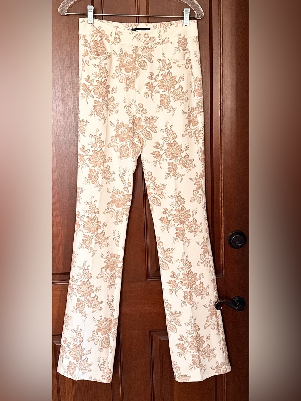 NWOT Paige Denim x Sanderson Stretc Bootcut Trouser Jeans Tan/Cream Size 2/US 26 - Picture 3 of 11